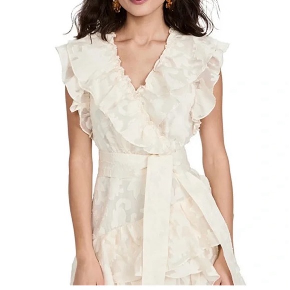 Veronica Beard Mahita Silk Blend Ruffle Dress Size 14 NWT - Picture 2 of 16